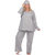 Plus Size Polka Dots Three-Piece Pajama Set - Grey Polka Dots