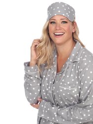 Plus Size Polka Dots Three-Piece Pajama Set