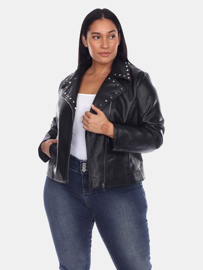 White Mark Plus Size PU Faux Leather Jacket product