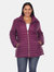 Plus Size Puffer Coat - Purple