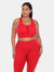 Plus Size Racer Back Sports Bra - Red