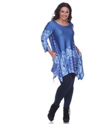 Plus Size Rella Tunic Top - Blue