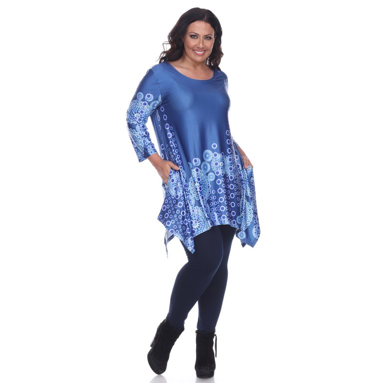 Plus Size Rella Tunic Top - Blue