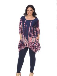 Plus Size Rella Tunic Top - Navy