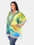 Plus Size Short Caftan with Tie-up Neckline