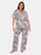 Plus Size Short Sleeve & Pants Tropical Pajama Set - Leopard