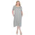 Plus Size Short Sleeve Pocket Swing Midi Dress - Heather Grey