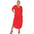 Plus Size Short Sleeve V-Neck Maxi Dress - Red