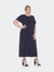 Plus Size Short Sleeves Maxi Dress