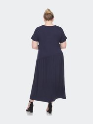 Plus Size Short Sleeves Maxi Dress