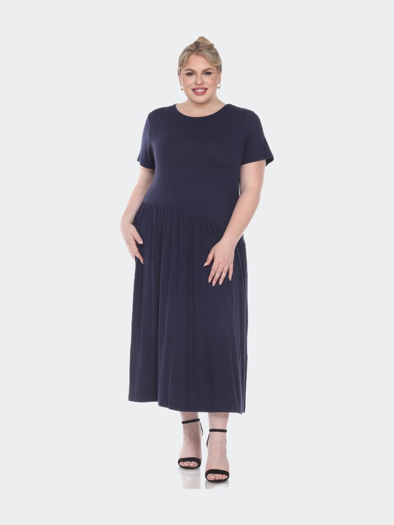 Plus Size Short Sleeves Maxi Dress