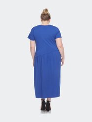 Plus Size Short Sleeves Maxi Dress