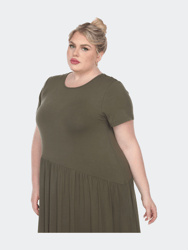 Plus Size Short Sleeves Maxi Dress