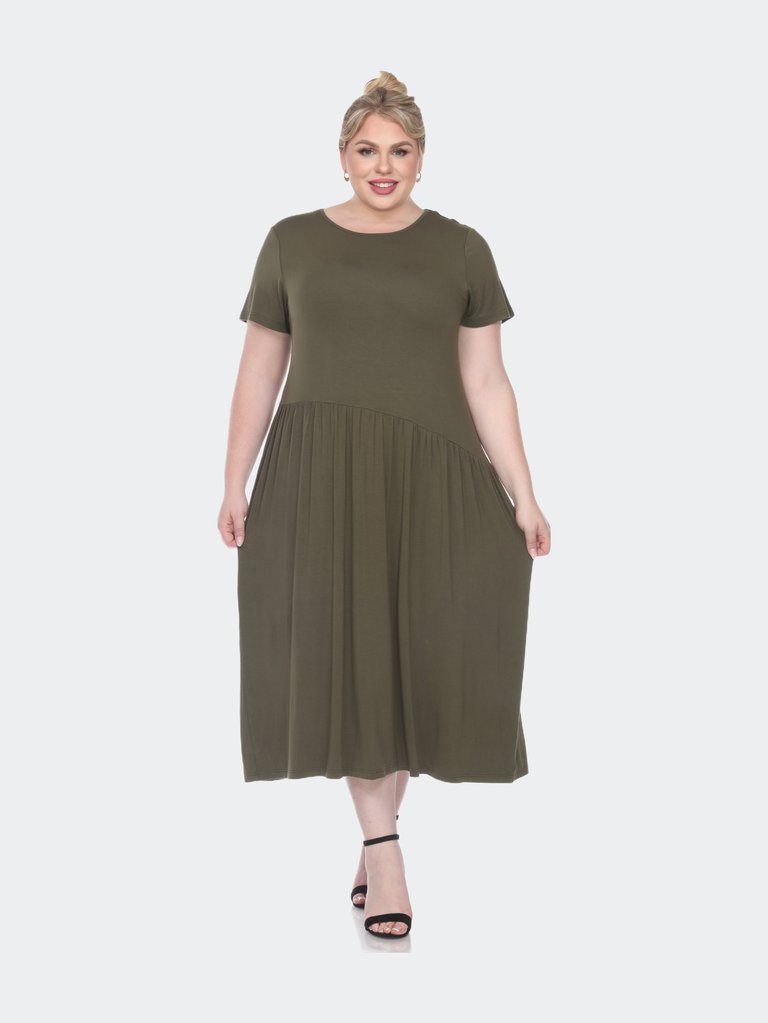 Plus Size Short Sleeves Maxi Dress