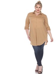 Plus Size Stretchy Tunic - Camel