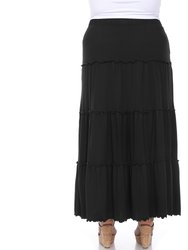 Plus Size Tiered Maxi Skirt