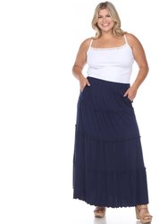 Plus Size Tiered Maxi Skirt