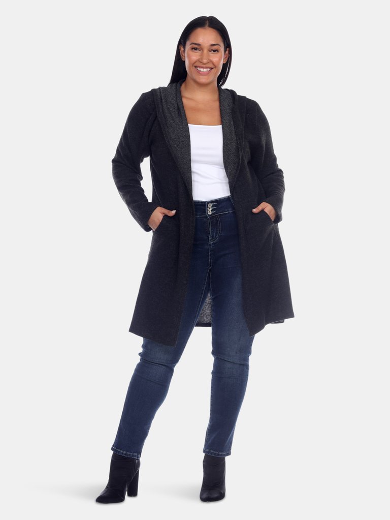 Plus Size Womens North Cardigan - Charcoal