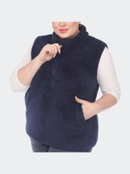 Plus Size Zip Up Sherpa Vest