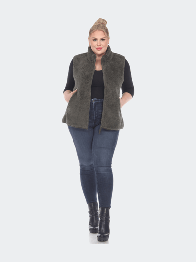 White Mark Plus Size Zip Up Sherpa Vest product