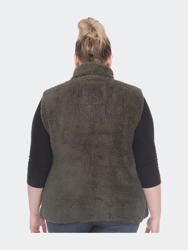 Plus Size Zip Up Sherpa Vest