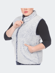 Plus Size Zip Up Sherpa Vest