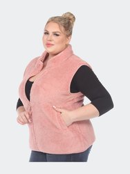 Plus Size Zip Up Sherpa Vest