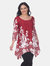 Plus Yanette Tunic Top - Burgundy/White