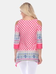 Printed Cold Shoulder Tunic