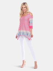 Printed Cold Shoulder Tunic