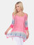 Printed Cold Shoulder Tunic - Pink/White