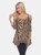 Printed Cold Shoulder Tunic - Black/Brown