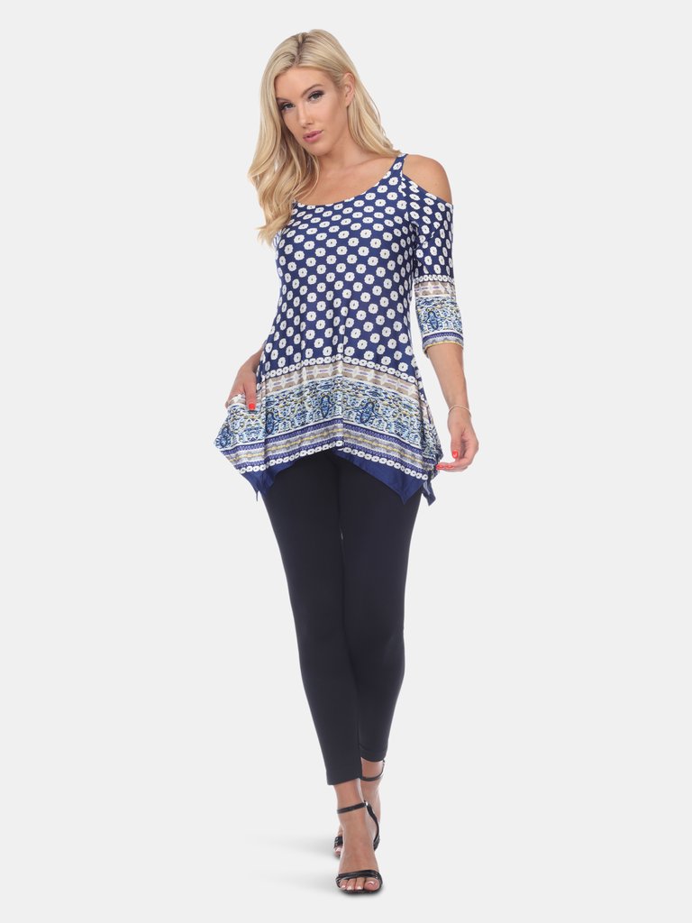 Printed Cold Shoulder Tunic