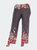 Printed Plus Size Palazzo Pants - Red Grey