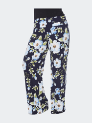 Printed Plus Size Palazzo Pants - Blue Flower