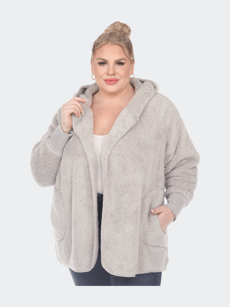 PS Plush Hooded Cardigan With Pockets