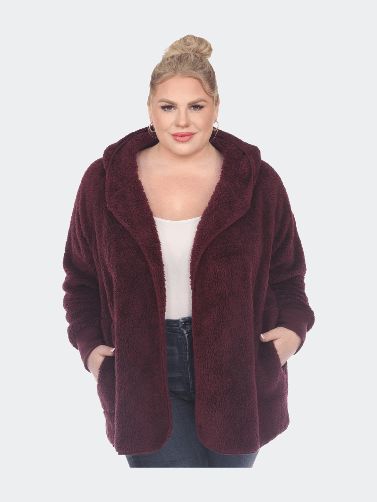 PS Plush Hooded Cardigan With Pockets