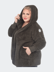 PS Plush Hooded Cardigan With Pockets