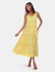 Scoop Neck Tiered Midi Dress - Yellow