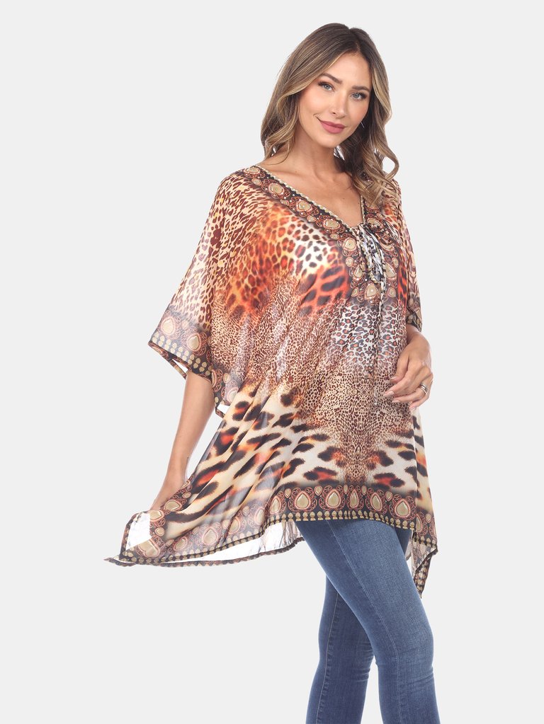 Short Caftan with Tie-up Neckline