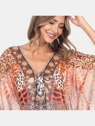 Short Caftan with Tie-up Neckline