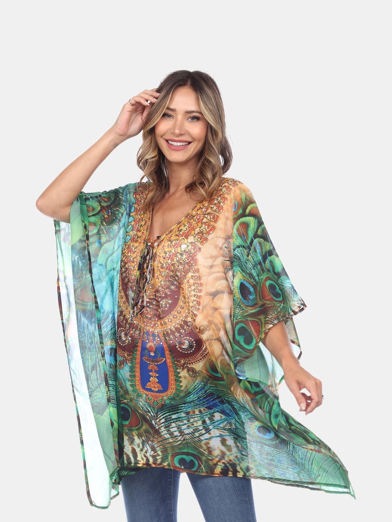 Short Caftan with Tie-up Neckline