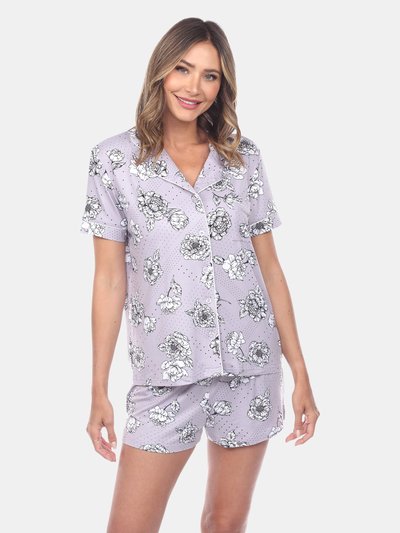 White Mark Short Sleeve Floral Pajama Set product
