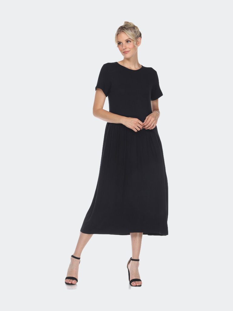 Short Sleeve Maxi Dress - Black