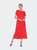 Short Sleeve Maxi Dress - Red