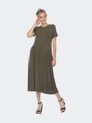 Short Sleeve Maxi Dress - Olive