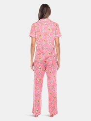 Short Sleeve & Pants Tropical Pajama Set