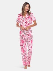 Short Sleeve & Pants Tropical Pajama Set