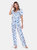 Short Sleeve & Pants Tropical Pajama Set - White/Blue