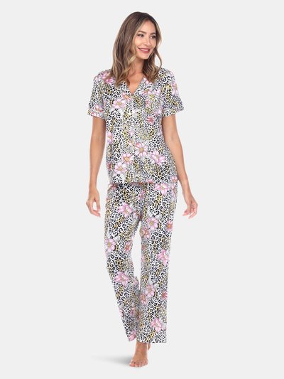 White Mark Short Sleeve & Pants Tropical Pajama Set product